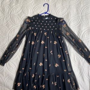 Girls black mesh Zara dress